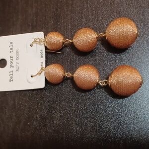 Stylish Rose Gold Sphere Drop Earrings